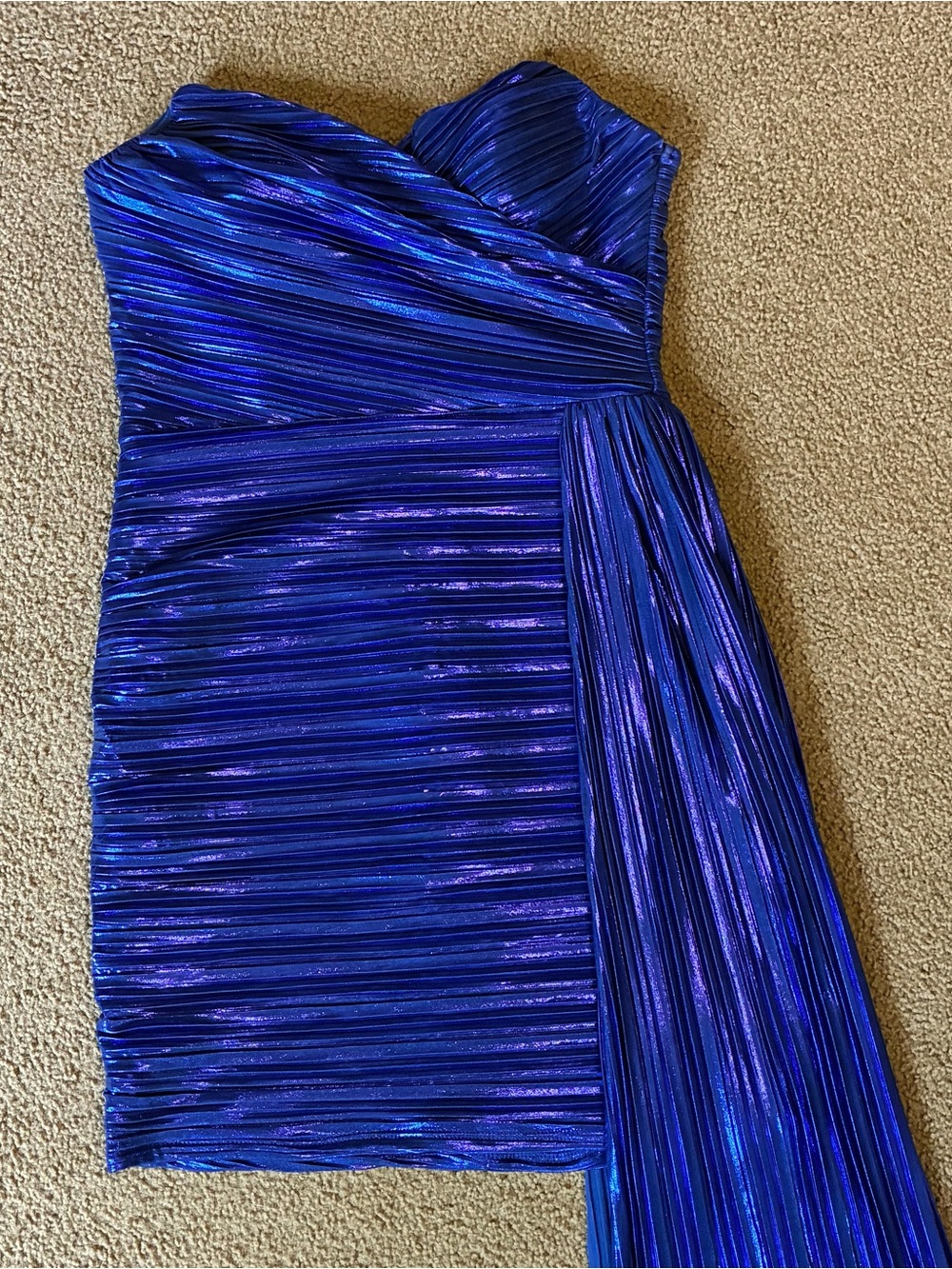 City Triangles Strapless Metallic Royal Blue Mini Party Formal Dress Size 4